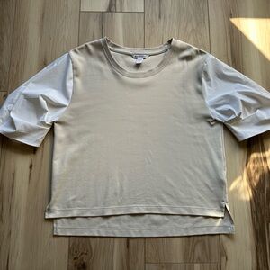 Athleta Beige and White Blouse
